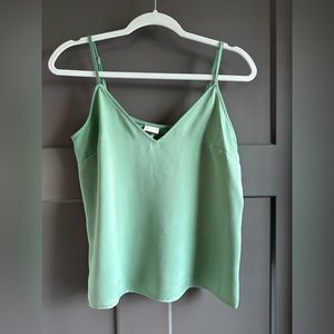 Sage Sleeveless Top with Silky Texture